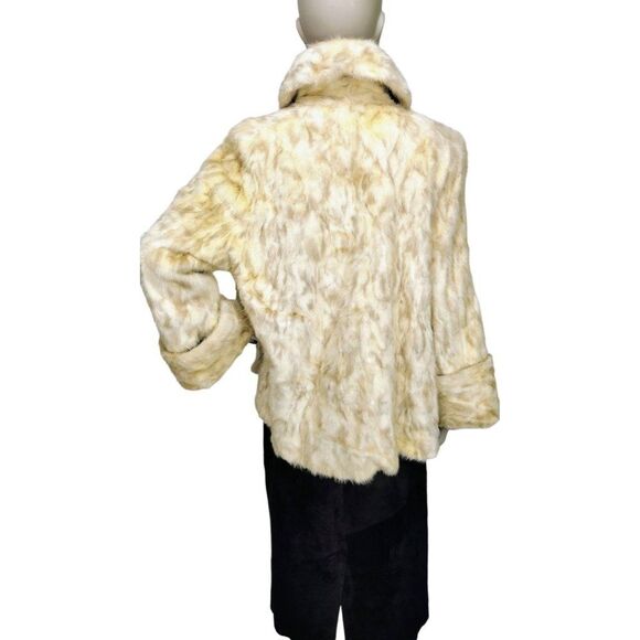 Antique 1920's/30's Sagarsky's Beige Rabbit Fur Cuffed Wide Sleeve Mob Wife Coat - Picture 7 of 12